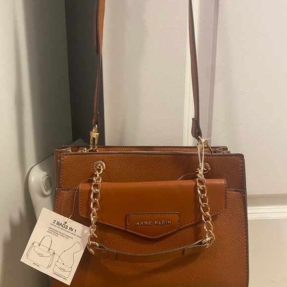 Anne Klein Tan Crossbody Bag with Gold Chain - Picture 1 of 1